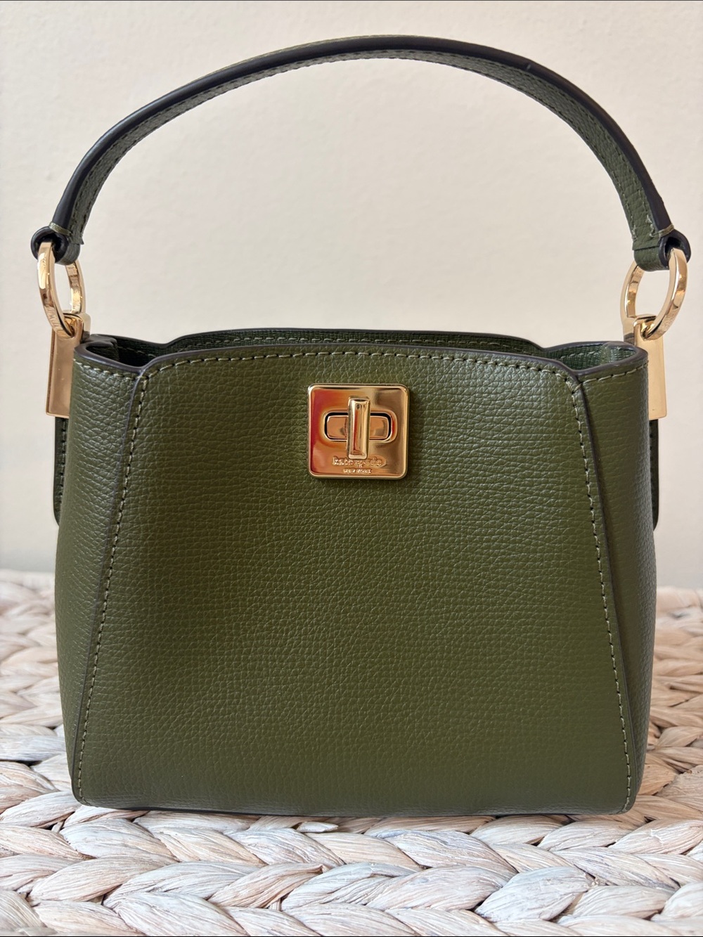 kate spade Olive Green Mini Top-Handle Bag with Gold Hardware